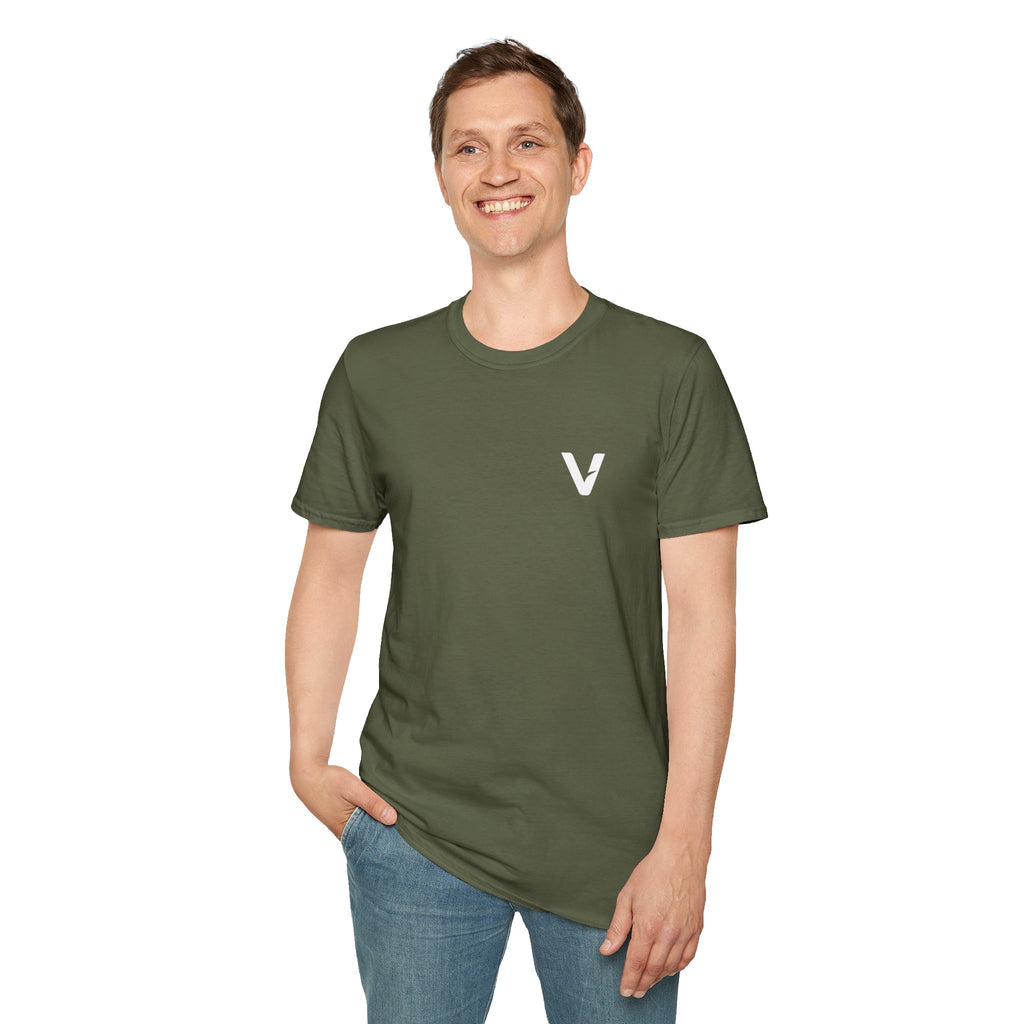 Vejdi™️ Minimalist V-Logo Unisex Crewneck Tee — Heavyweight Premium Cotton