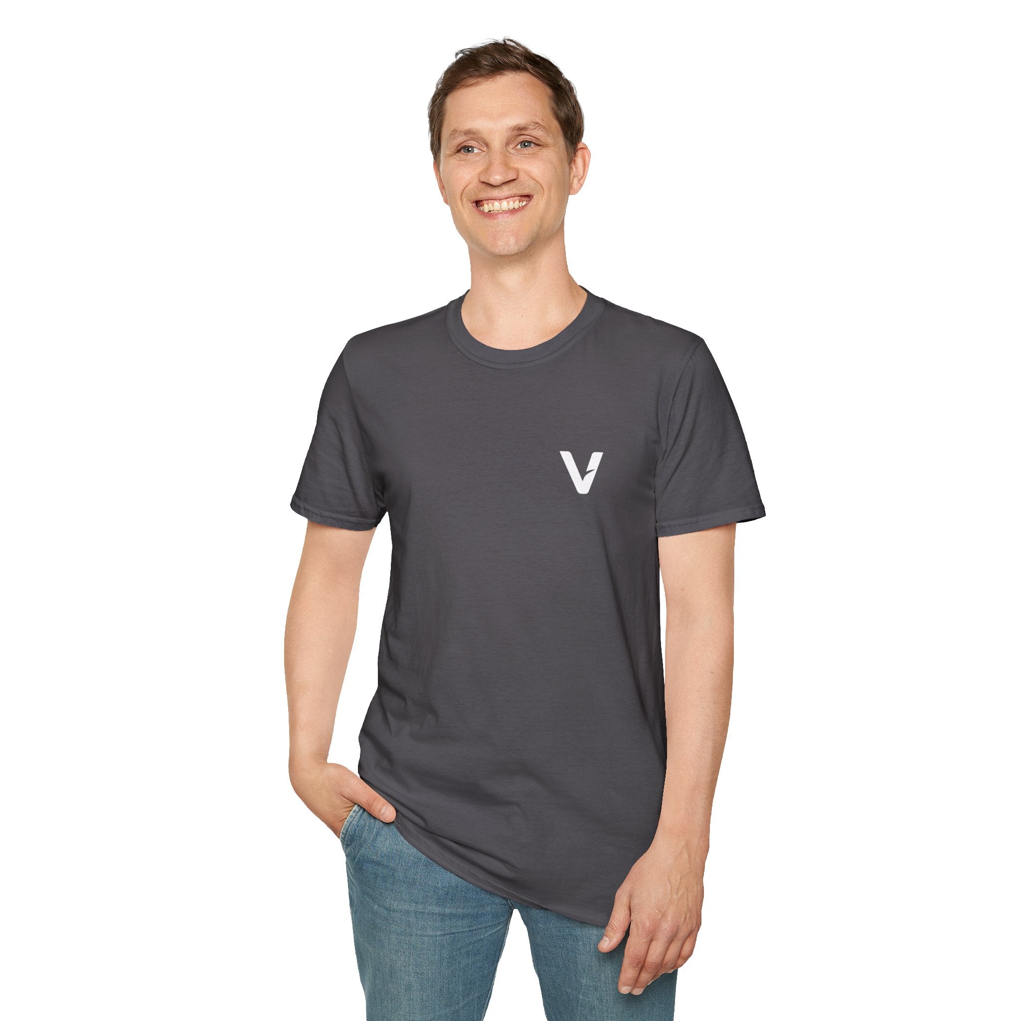 Vejdi™️ Minimalist V-Logo Unisex Crewneck Tee — Heavyweight Premium Cotton