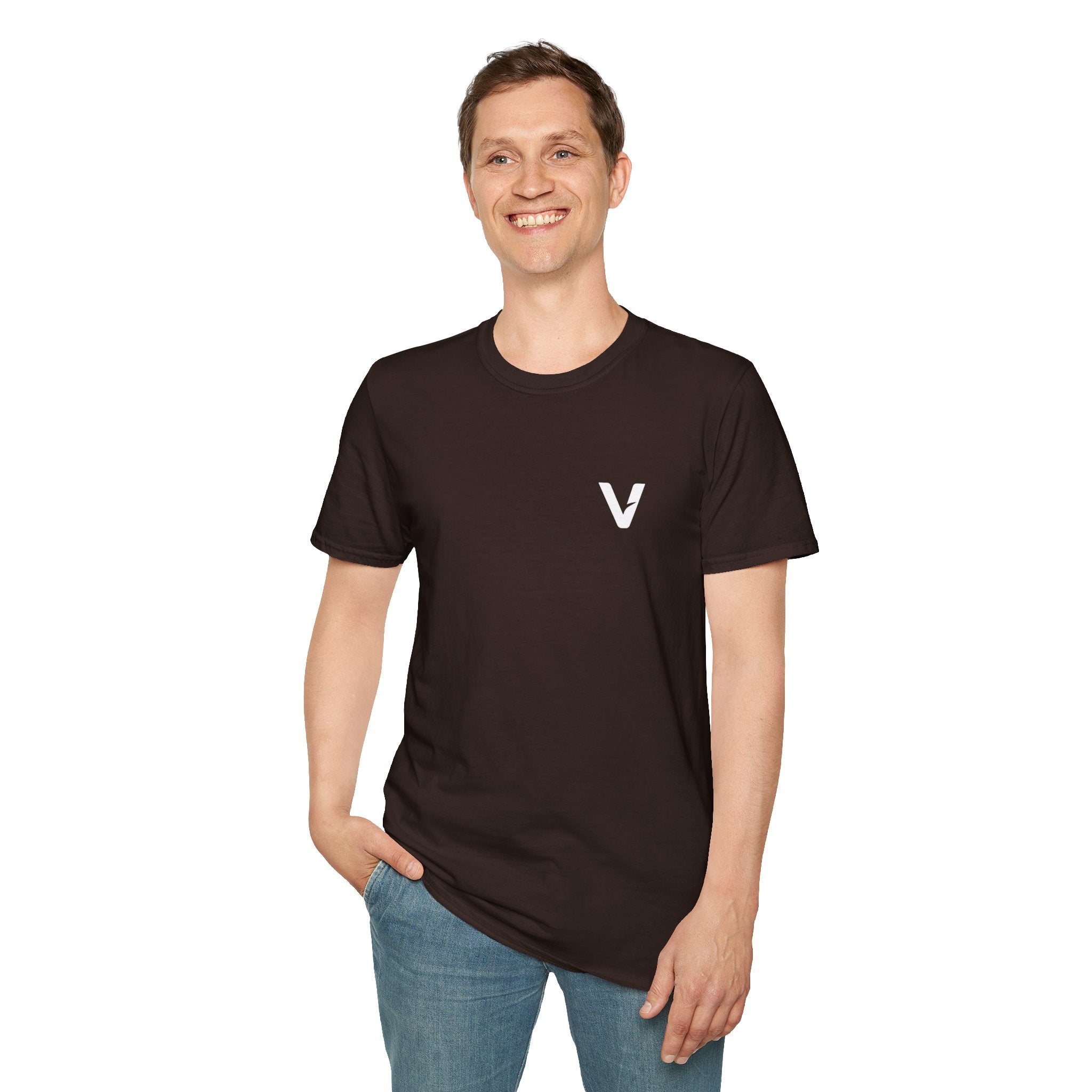 Vejdi™️ Minimalist V-Logo Unisex Crewneck Tee — Heavyweight Premium Cotton