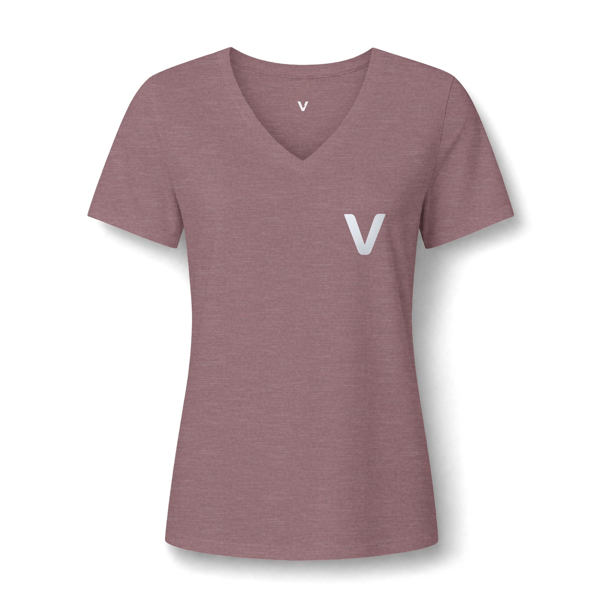 VejdiShop™ Signature Minimalist V-Neck Tee - Heather Mauve