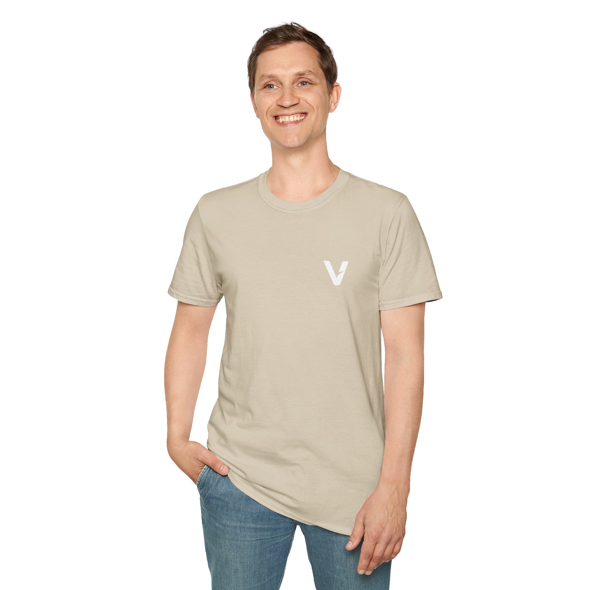 Vejdi™️ Minimalist V-Logo Unisex Crewneck Tee — Heavyweight Premium Cotton
