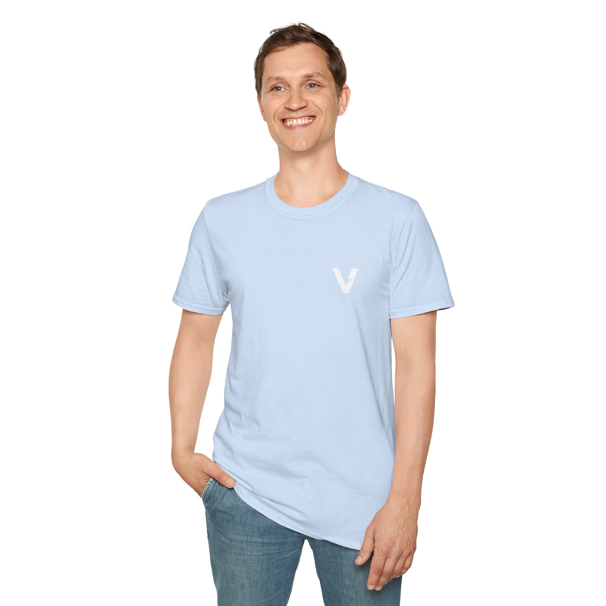 Vejdi™️ Minimalist V-Logo Unisex Crewneck Tee — Heavyweight Premium Cotton