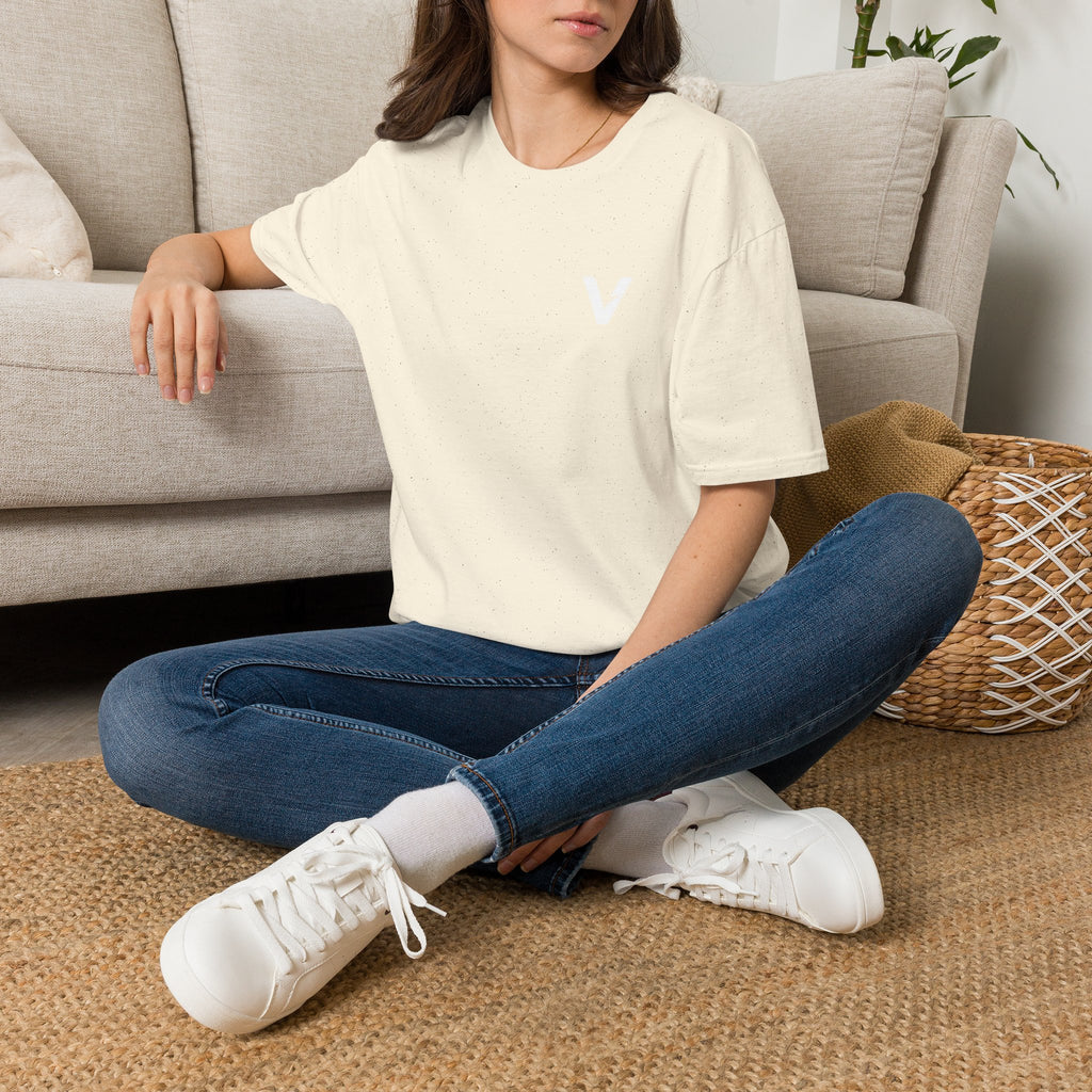 Vejdi™️ Minimalist V-Logo Unisex Crewneck Tee — Heavyweight Premium Cotton