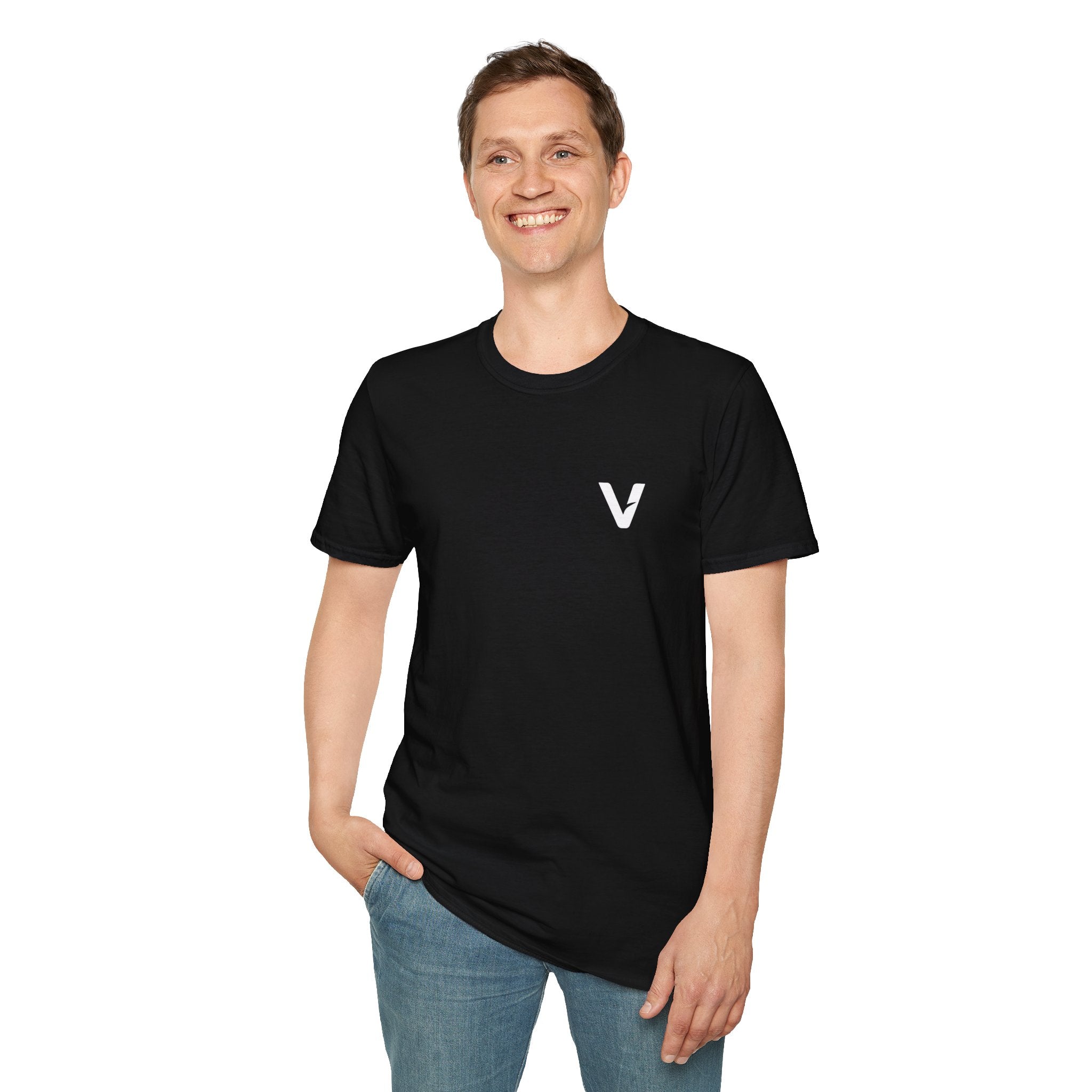 Vejdi™️ Minimalist V-Logo Unisex Crewneck Tee — Heavyweight Premium Cotton