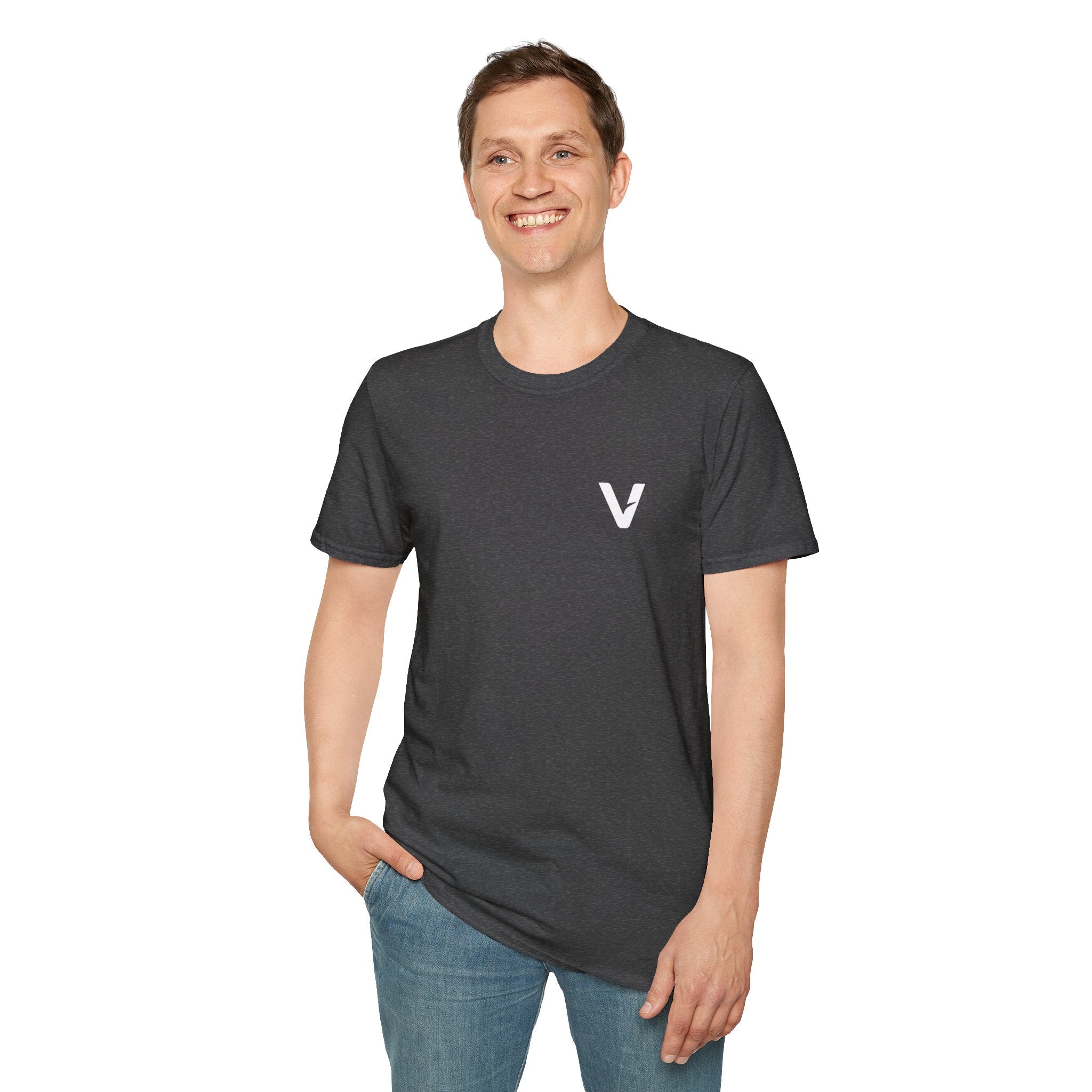 Vejdi™️ Minimalist V-Logo Unisex Crewneck Tee — Heavyweight Premium Cotton