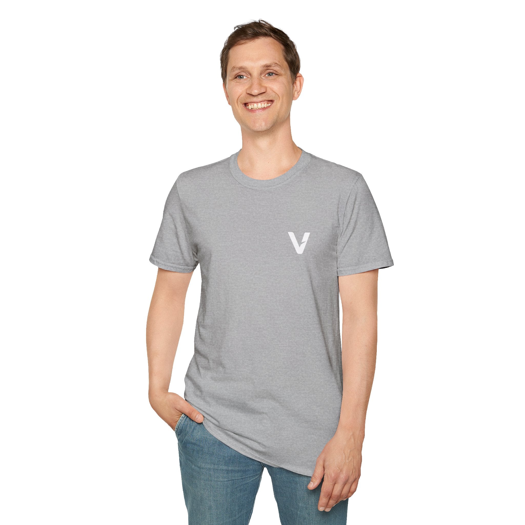 Vejdi™️ Minimalist V-Logo Unisex Crewneck Tee — Heavyweight Premium Cotton