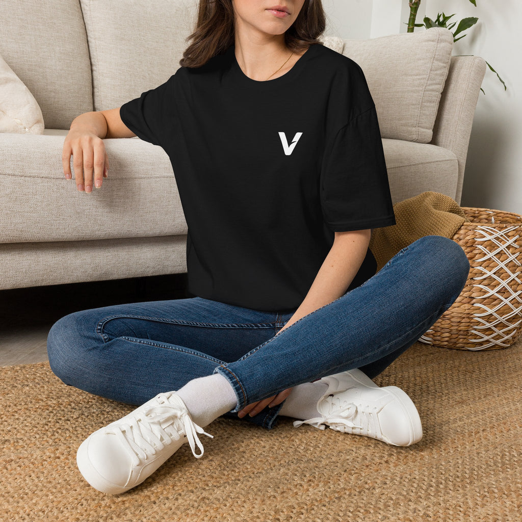 Vejdi™️ Minimalist V-Logo Unisex Crewneck Tee — Heavyweight Premium Cotton