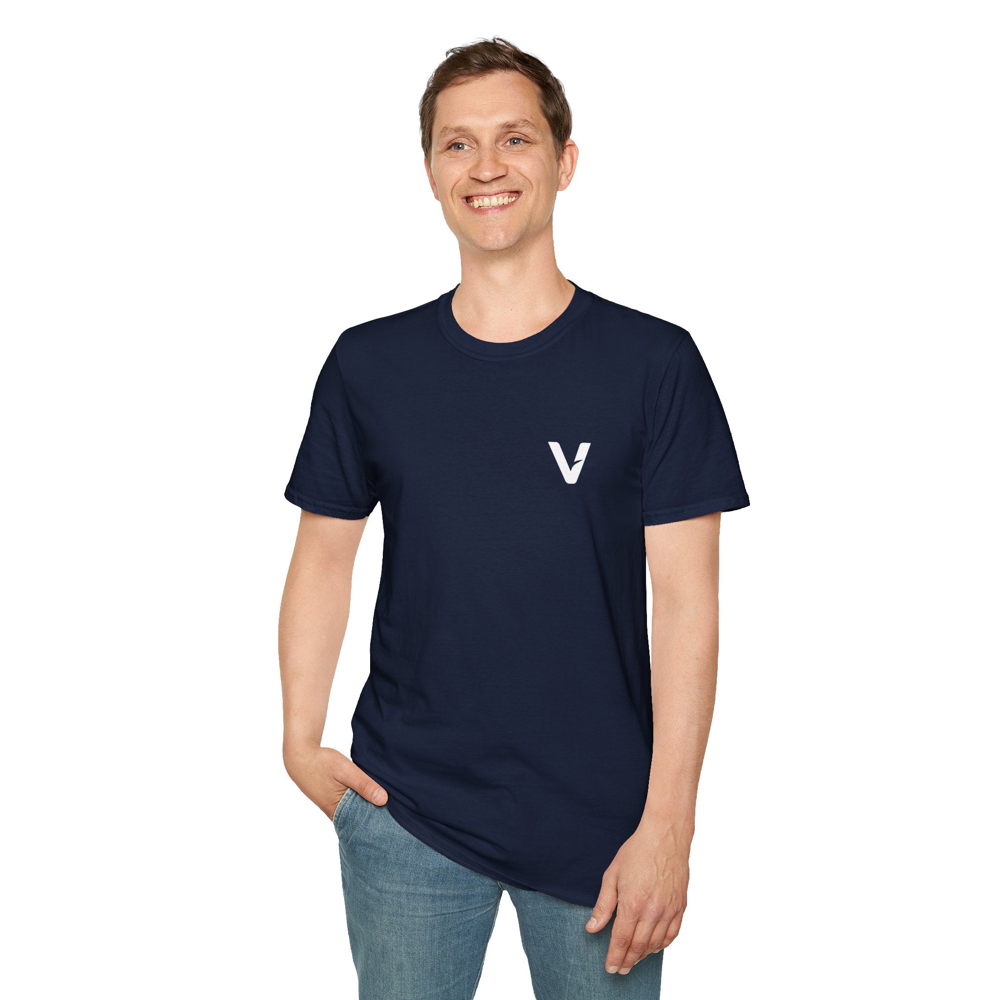 Vejdi™️ Minimalist V-Logo Unisex Crewneck Tee — Heavyweight Premium Cotton