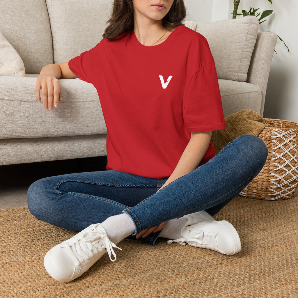 Vejdi™️ Minimalist V-Logo Unisex Crewneck Tee — Heavyweight Premium Cotton